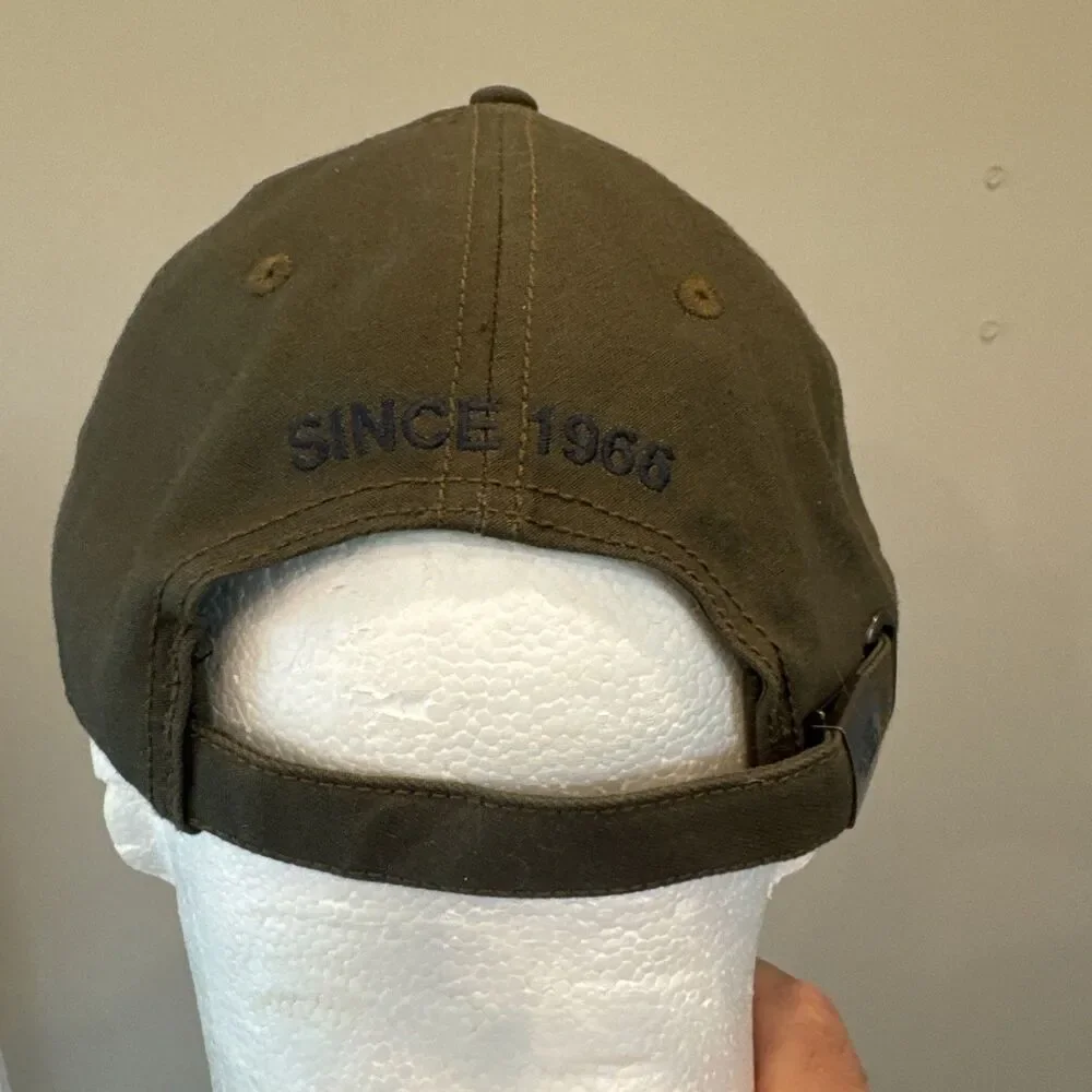 The North Face Olive Green Adjustable Strapback Hat; 1966 Embroidered; Ad Medium
